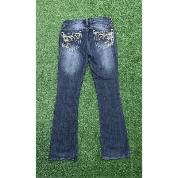 Vintage Y2K MUDD Jeans Womens Juniors Size 5 Flare Leg Stretch Denim - Picture 1 of 5